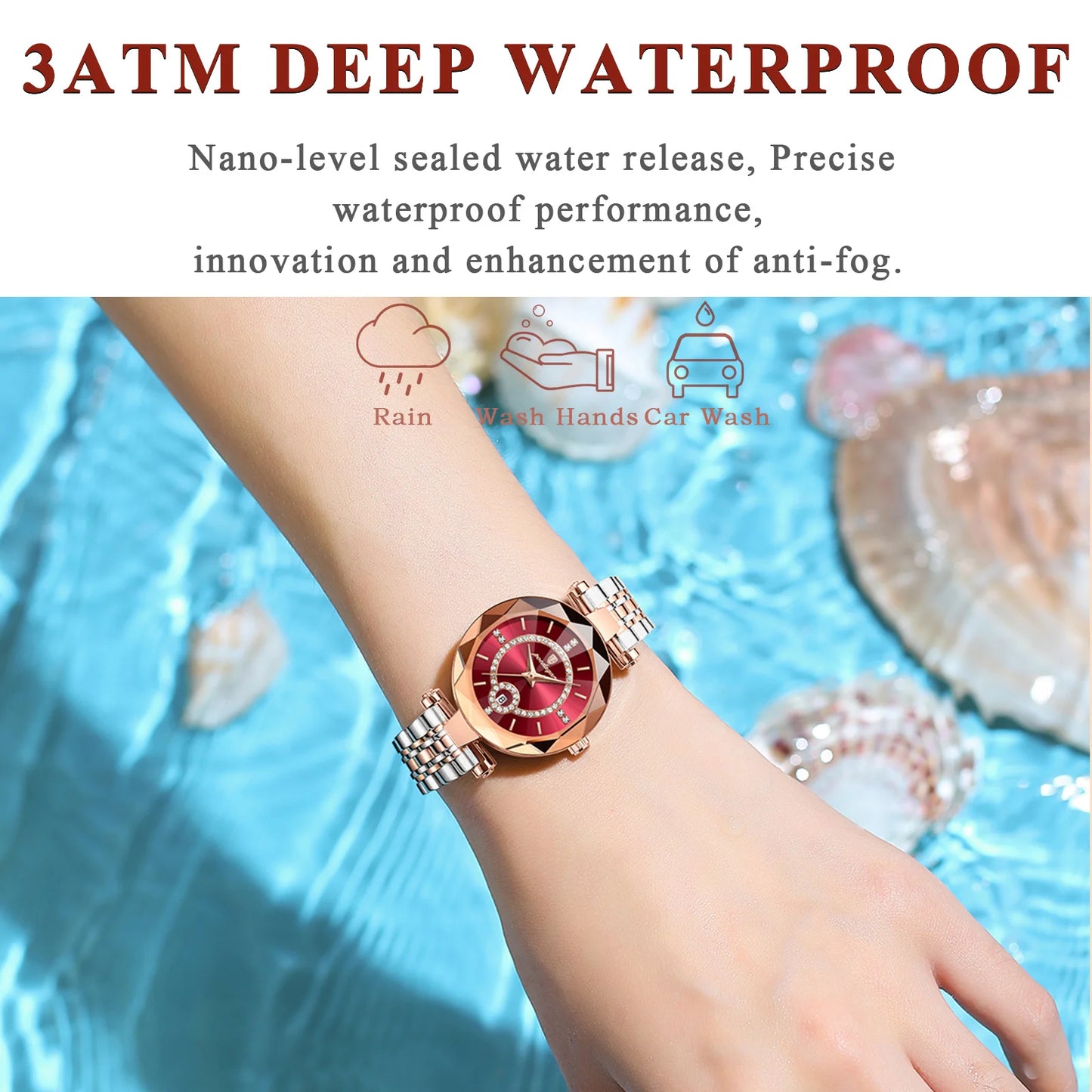 POEDAGAR Luxury Fashion Women Watches Waterproof Stainless Steel Date Diamond Ladies Watch High Quality Quartz Woman Wristwatch