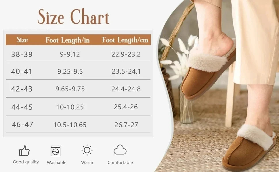 Smile Winter Fluffy Women Fuzzy Slippers Warm Short Plush Non-slip Cozy Soft Cotton Slippers  Indoor Fleece Lined Fur Slippers