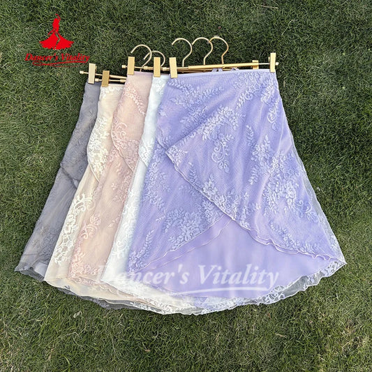 Ballet Dance Skirts for Women's Sexy Lace Tutu Skirt Yoga Ballet Art Exam Practice Clothes Girls' Dancing Training Clothing