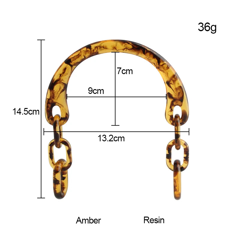 2/4/6PCS High Quality Semi-circular Resin Handle C-Shaped Crossbody Bag Removable Handle with Double Holes DIY Wallet Making