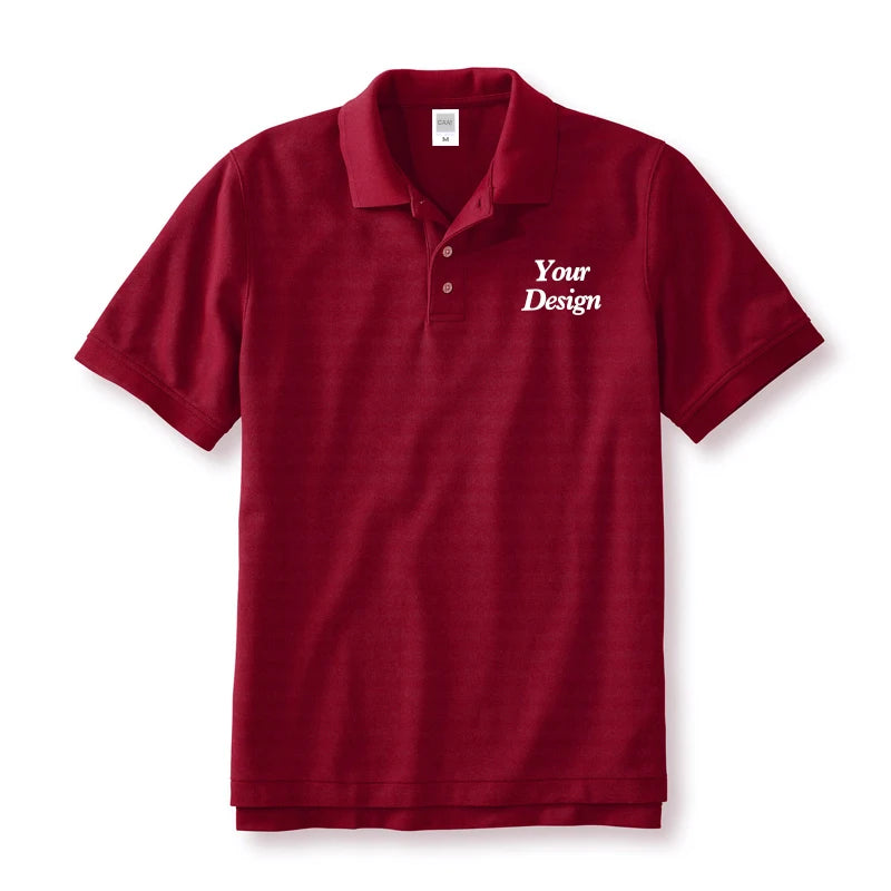 Quality Custom Polo 100% Cotton Print Your Brand Design Logo Company Group Team Slogan Text PoloShirt Work Wear Uniform 230gsm