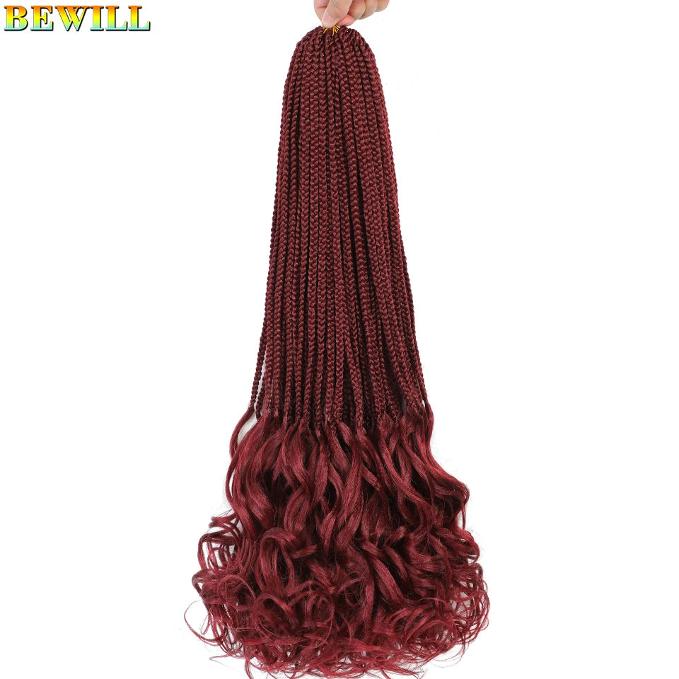 14 18 24 Inch French Curl Crochet Braids Boho Goddess French Curl Box Braids Crochet Hair Synthetic French Curly Braiding Hair