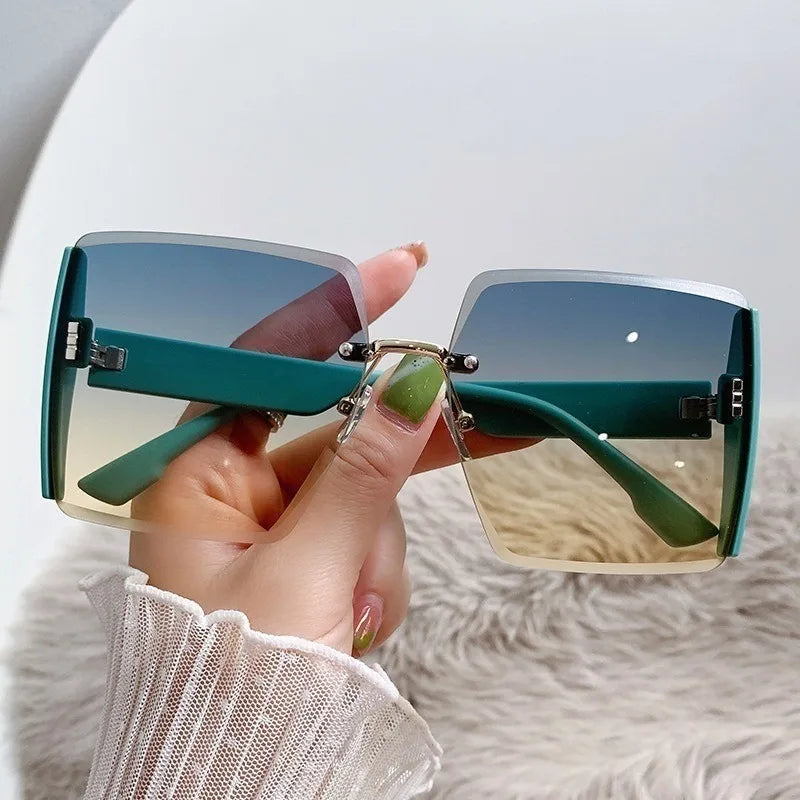 Korean Style Classic Black Big Square Shades Sunglasses for Women Men Fashion Women Sunglasses with Uv Protection BAZAARHUBO