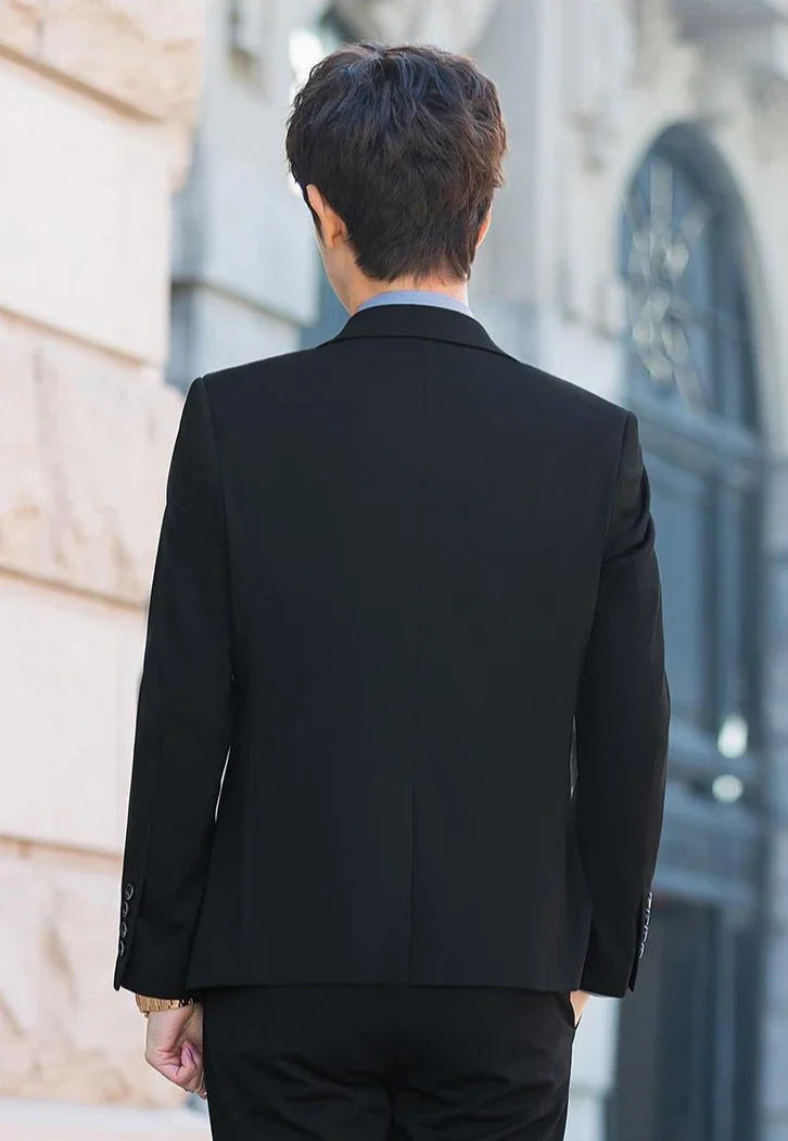2 Piece Outfit Set Male High Quality 2025 Solid Color Slim Fit Full Men's Suits and Blazers Fashion Pants Luxury Elegant Classic