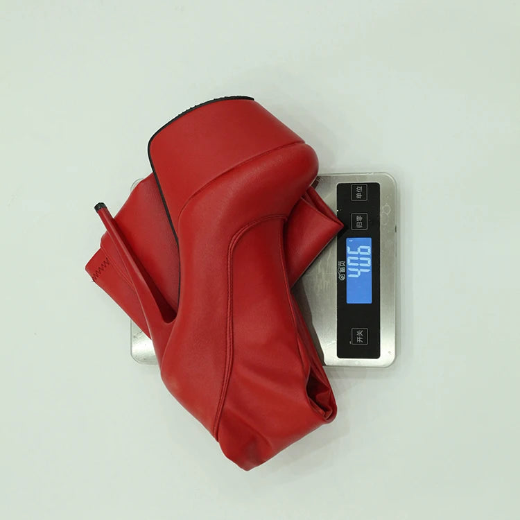 Plus Size Glossy Patent Leather High Platform Super High Thick Heel Over The Knee Boots Matte PU Zipper Warm Inside Long Boots