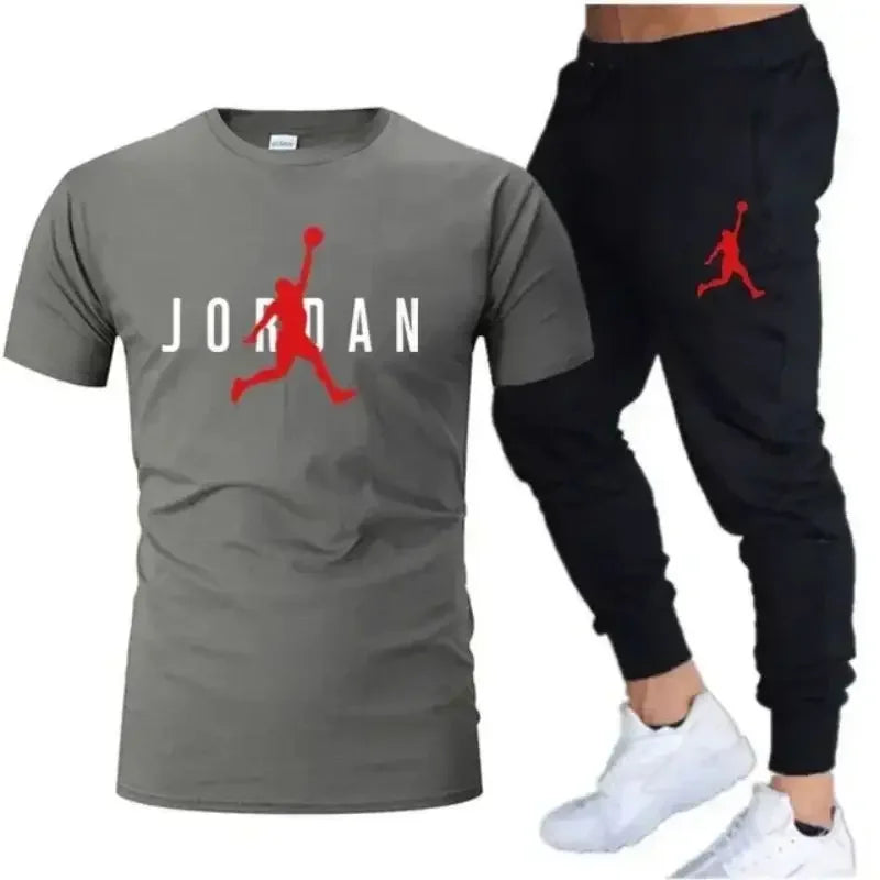 2025 New Summer Popular Men's Set, Men's Sports Set, Printed Leisure Fashion Short Sleeve Set, Men's Jogging Set