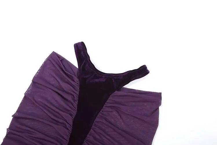 Sexy Fashion 2 Piece Set Woman Velvet Cross Kink Tank Tops+Hollow Design Ruched Long Skirts Club Party Coquette Outfits