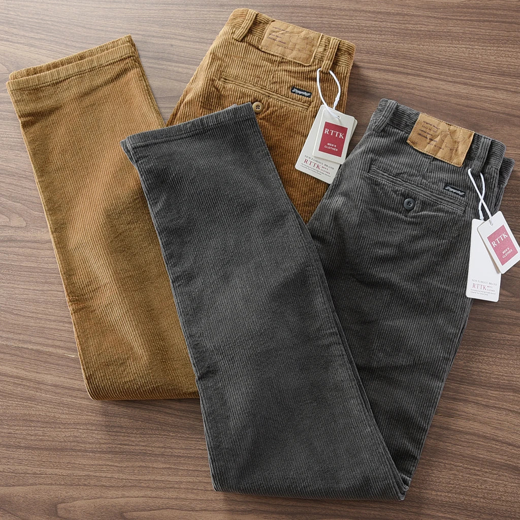 Autumn and Winter New American Retro Heavyweight Solid Color Corduroy Cargo Pants Fashion Straight Cotton Washed Casual Trousers