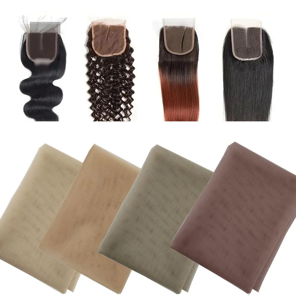 1/4 Yard Hair Weaving Netting Top Swiss Lace Material Basement Foundation Toupee Frontal Closure Net For Making Wigs