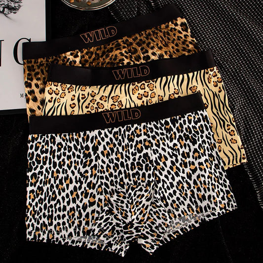 EXILIENS New Leopard 1pcs/3pcs Boxer Men Underwear Hot Underpant Mens Boxers Masculinas BoxerShorts Man Panties Size L-3XL KX735