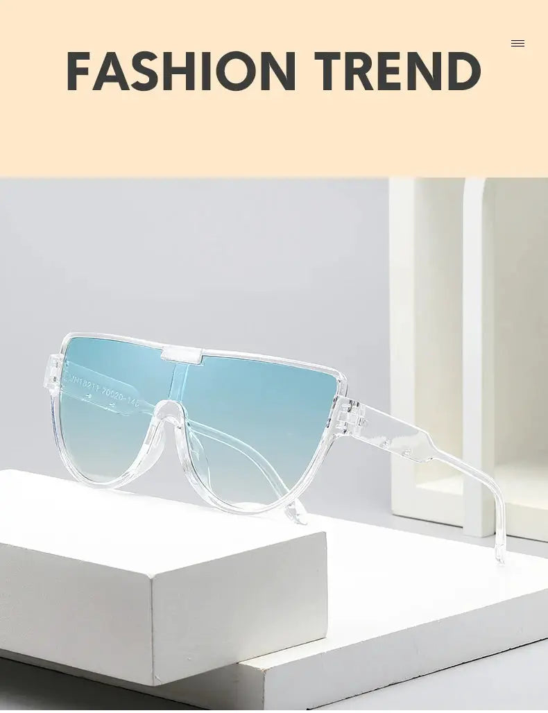 Fashion New Retro Oversized Sunglasses Women Integrated Frame Eyeglasses Punk Style Street Photography Glasses BAZAARHUBO
