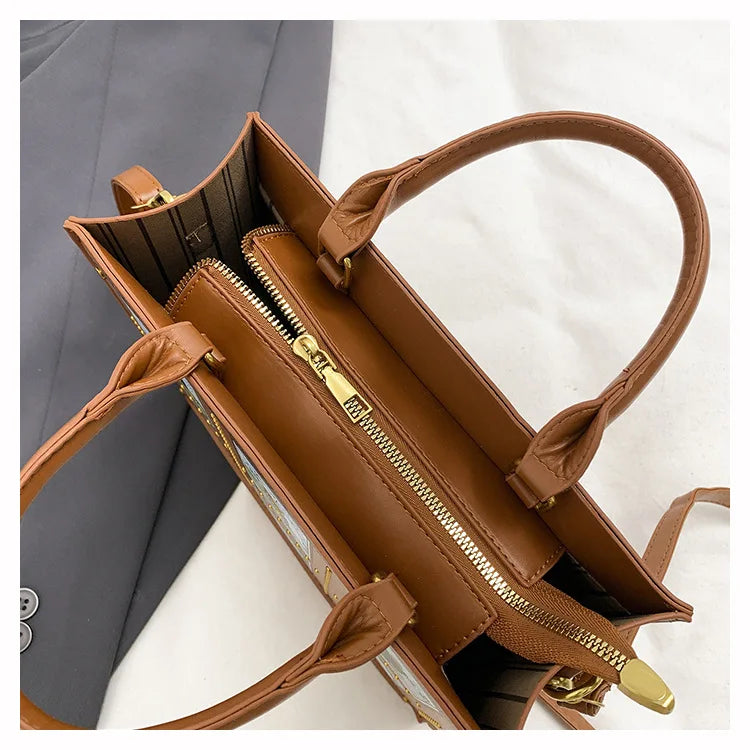 Vintage and Luxury Designer Bag Popular Fashionable Tote Bag Large Capacity with Delicate Embroidery Cat Printing Bag for Women