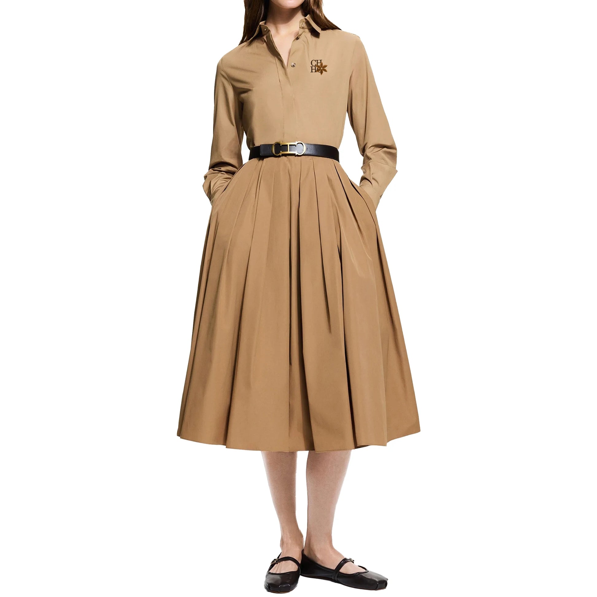 New Women Skirts Sets Long Sleeved Shirts Embroidery Design A Line Pleated Skirt Temperament Casual Office Ladies Skirts Suits BAZAARHUBO