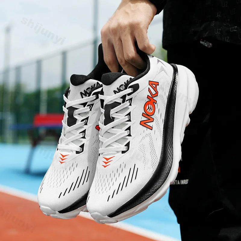 2025 New Fashion Trend Men's Thick Soled Running Sneakers Breathable Mesh Outdoor Sports Comfortable Lightweight Lace-up Shoes