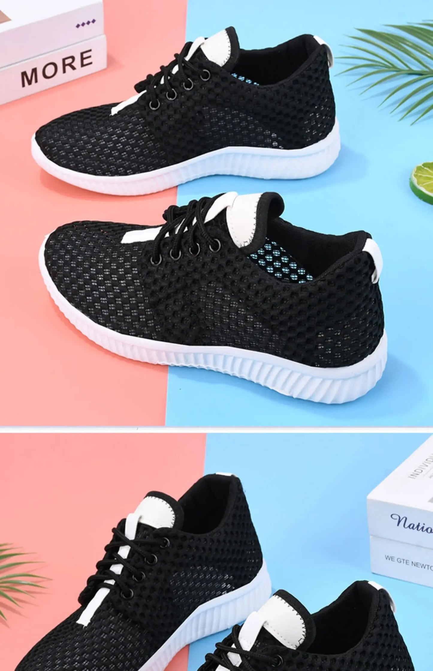 women's summer mesh shoes women's breathable mesh surface casual sports comfort mother's shoes anti slip soft sole  white shoe