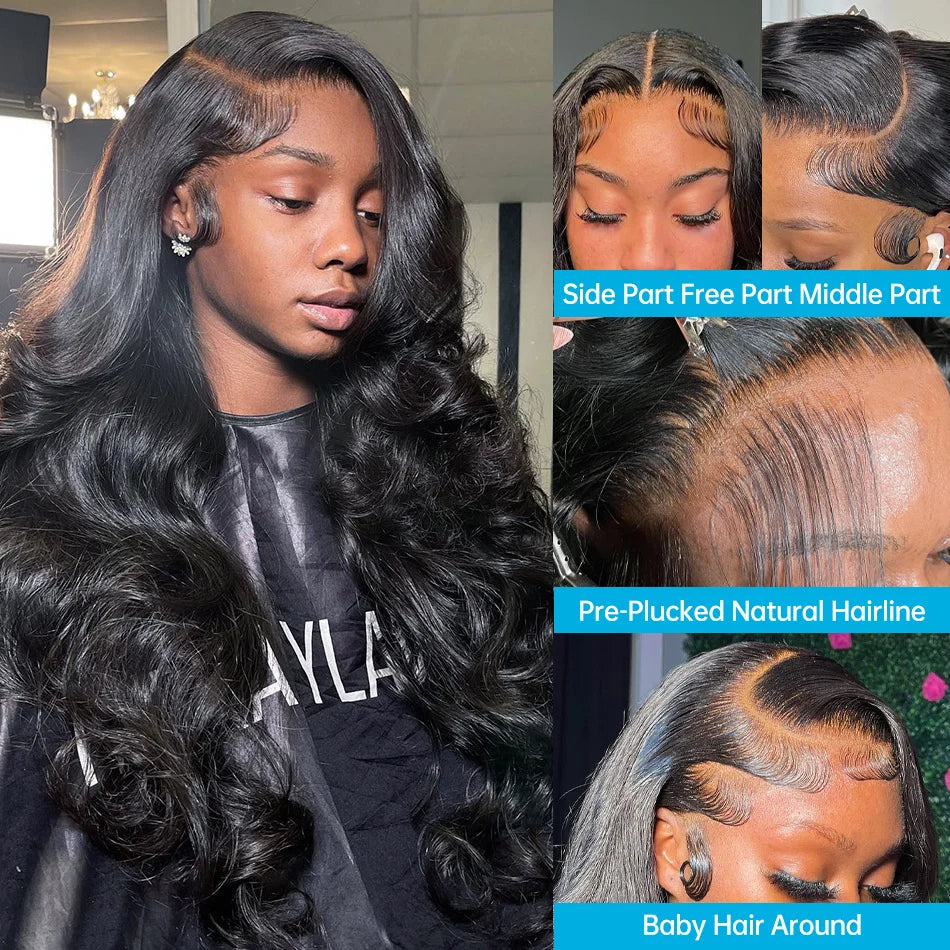 300 High Density Body Wave 13x6 HD Lace Frontal Wigs Human Hair 40 Inch 13x4 Body Wave Lace Front Wig For Women Brazilian Hair