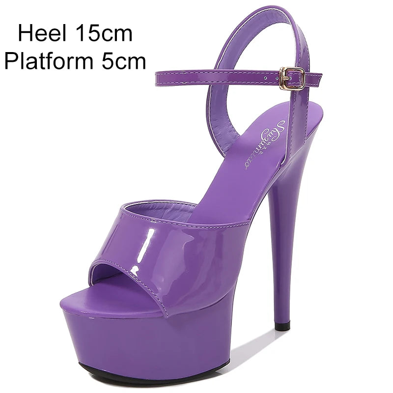 2022 Stripper Pole Dance Shoes High Heels Women Sexy Show Shoes Party Club 13 15 17CM Sandals Platform High-heeled Shoes Wedding