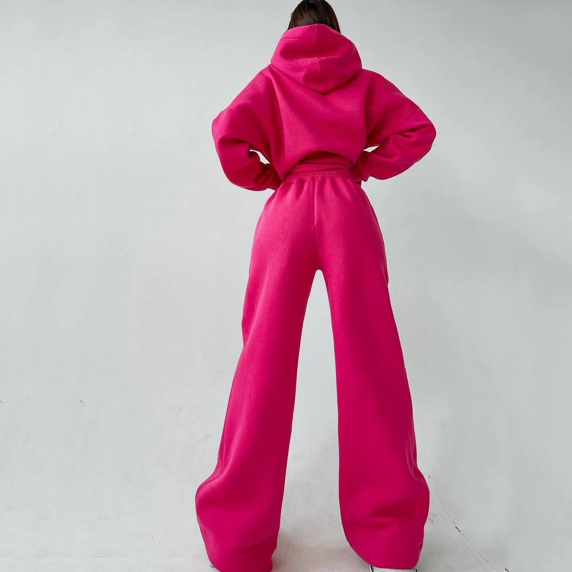 Women'S Sporty Hooded Tracksuit Two 2 Pieces Set Sweatshirts Hoodies Pullover With Pockets Pants Suit Sweatpants Trousers Outfit