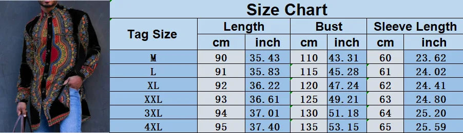 Ethnic Style African Tribal Men Shirts Round Neck Long Sleeve Business Casual Slim Blouses Comfy Traditional Long Tops Gentleman