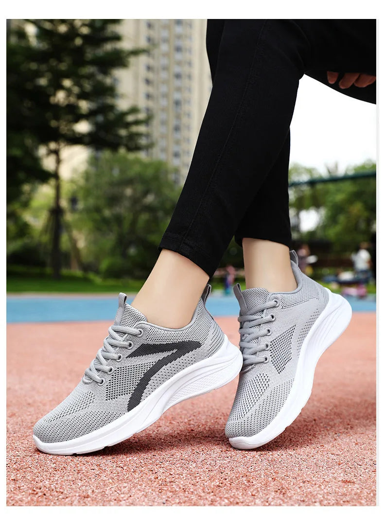 Women Casual Sport Shoes Breathable Lightweight Sneakers Outdoor Mesh Black Running Shoes Athletic Jogging Tenis Walking Shoes