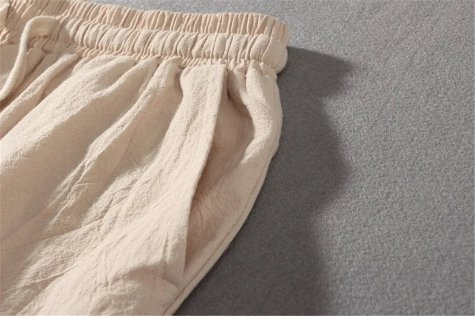 Linen Pants Men Plus Size 9XL 8XL Pants Summer Linen Trousers Male Fashion Casual Solid Color Pants Big Size 8XL 9XL