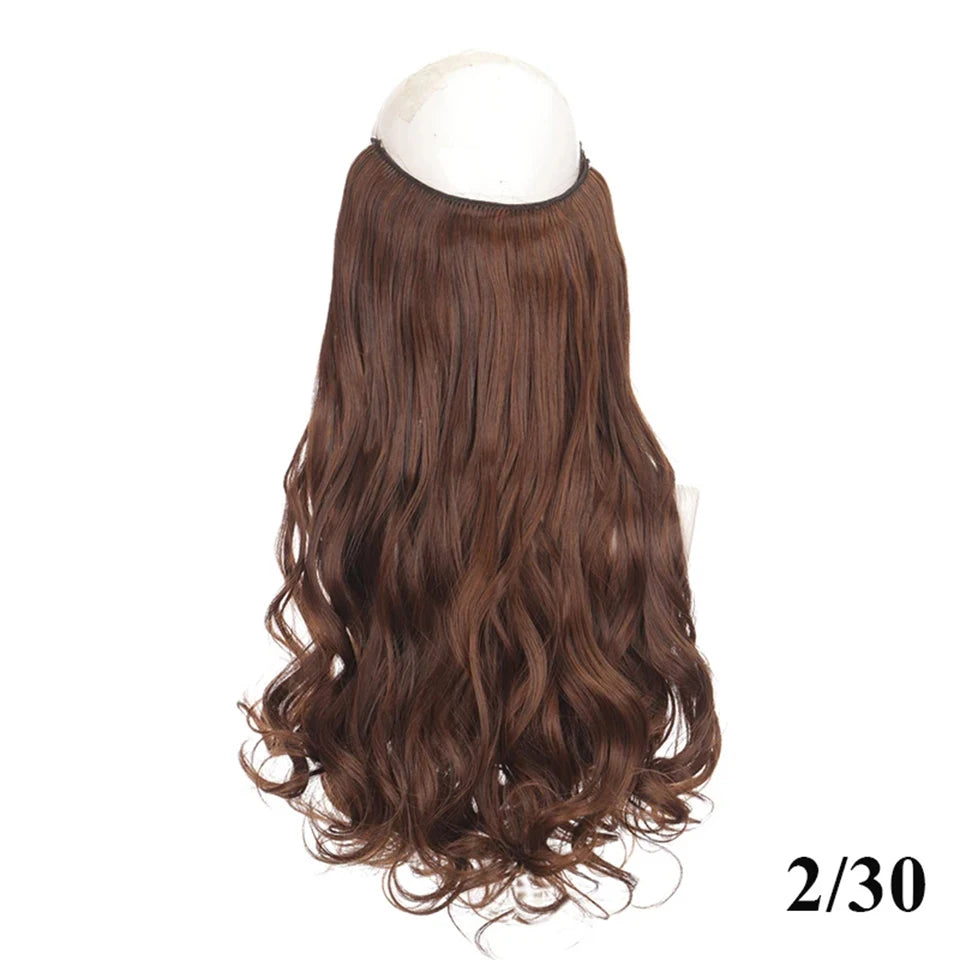 Fish line hair extension piece length (40cm 50cm 60cm) straight hair curly hair daily wear suitable for all women