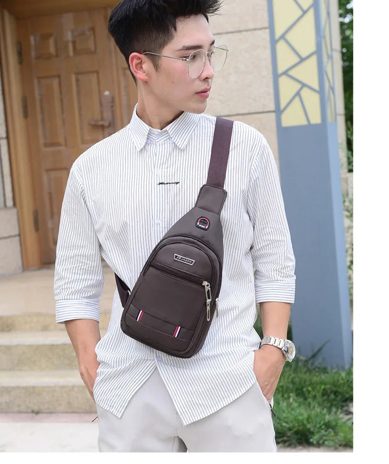 Oxford Men Chest Bag Crossbody Single Shoulder Travel Handbag Fashion Chest Bags New Style Big Capacity Chest Men Bag