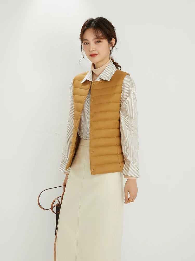 NewBang 90% Matte Fabric Womens Ultra Light Down Vest Waistcoat Sleeveless