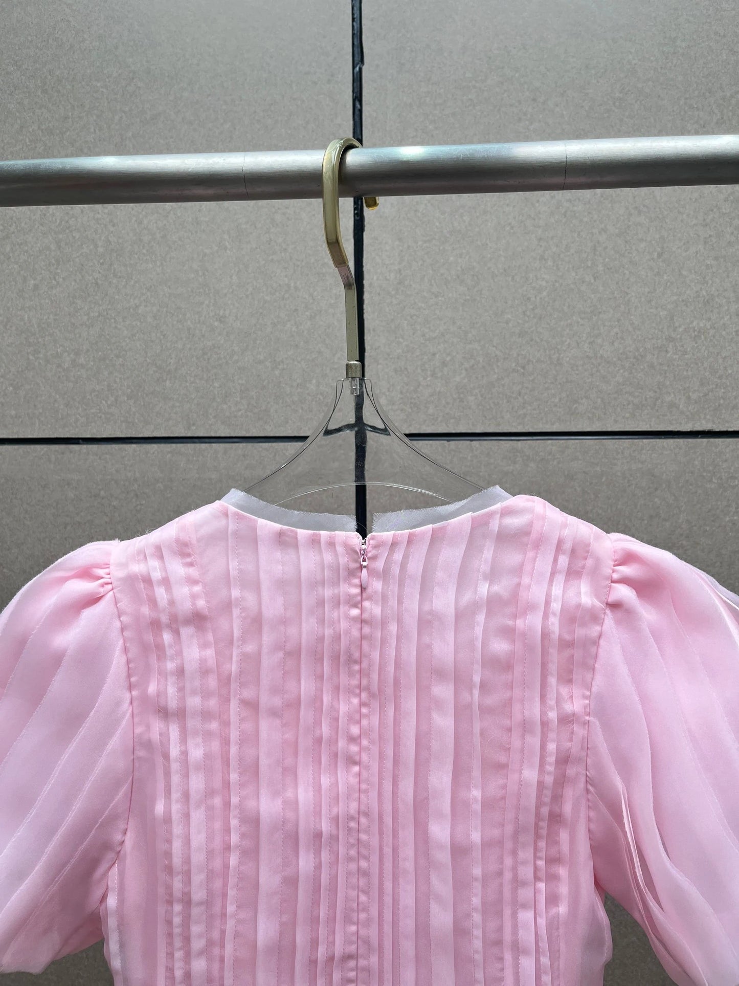 Summer 2025 Women's round NeckDouble Layer FabricHeavy Work Short Sleeve Dress Y2K High Quality Fashion High Street A-Line Skirt