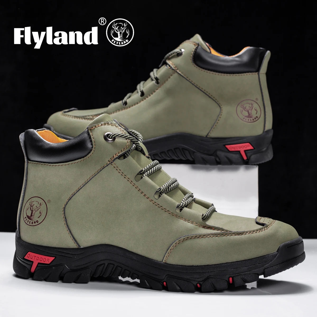 FLYLAND Men's Vintage Chukka Boots Top Layer Cowhide Leather Casual Work Office Shoes Fashion Classical Design