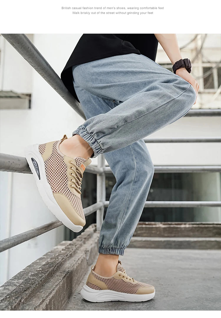 New Summer Sports Shoes for Men, Versatile Low-Top Trendy Running Shoes, Casual Mesh Fashion Shoes Suitable for Outdoor Sports