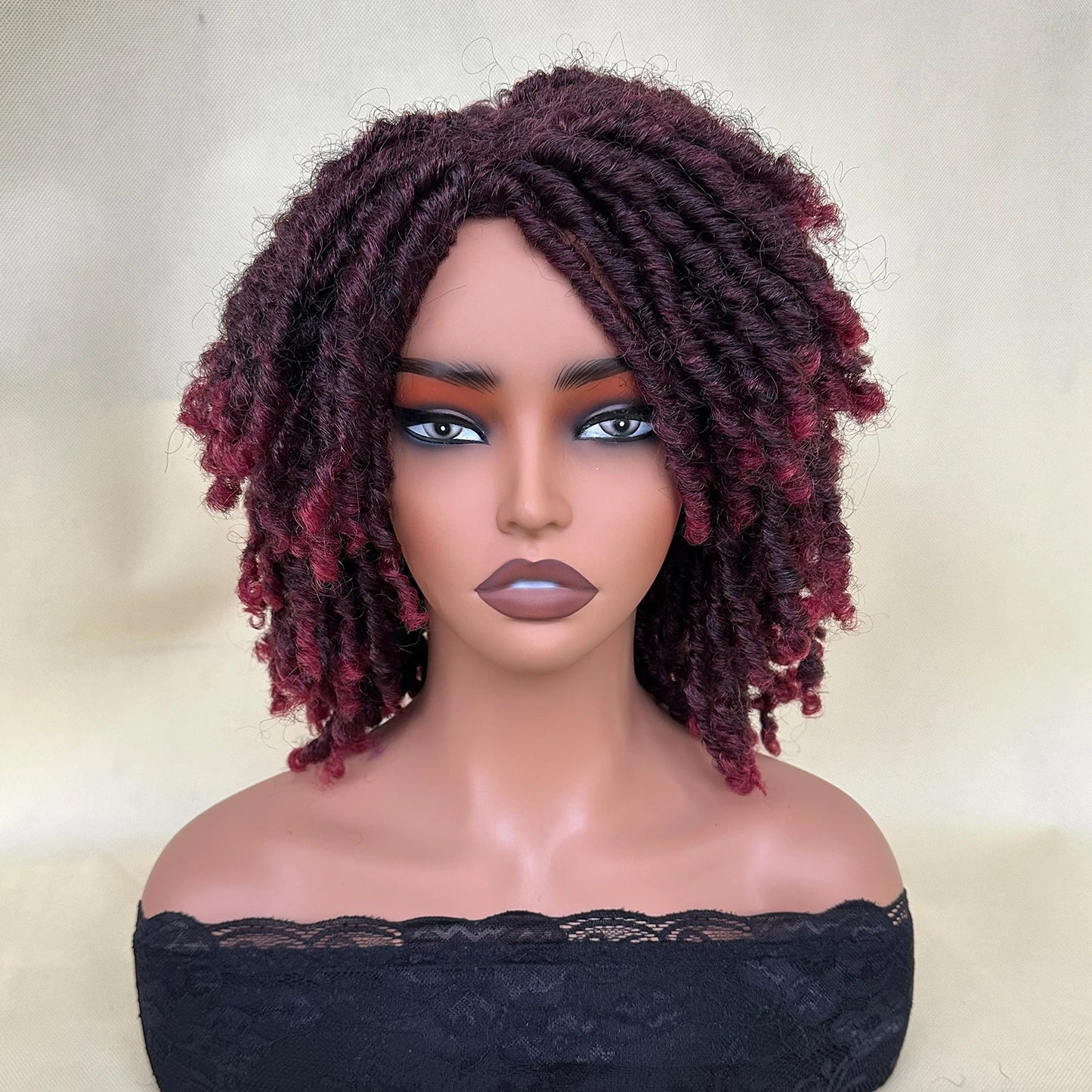 Short Dreadlock Wig Afro Crochet Twist Hair Wigs For Black Women Curly Synthetic Naturel Soft Faux Locs Wig