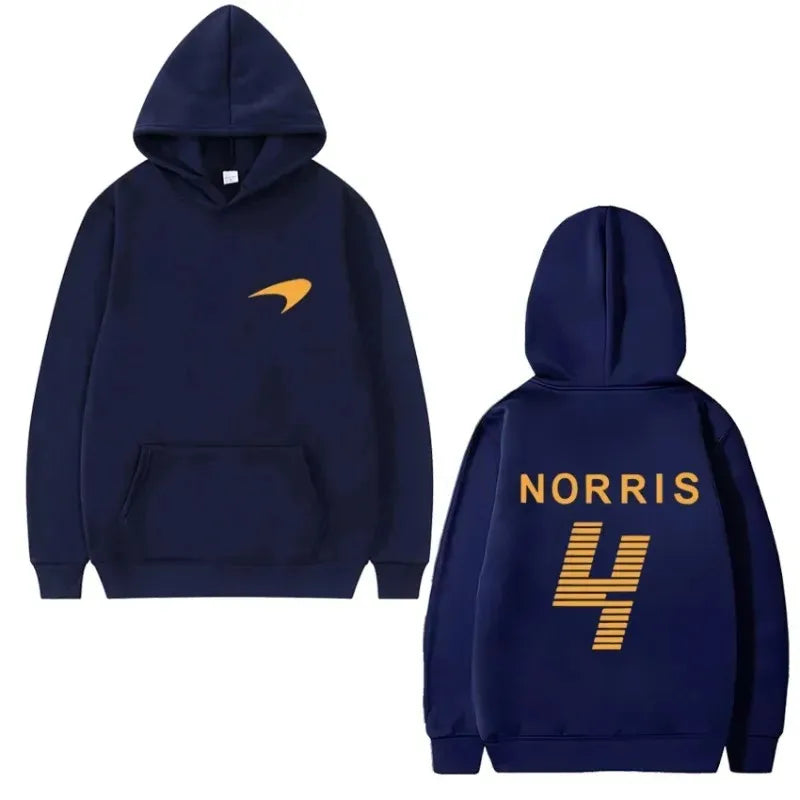 Hot sale Lando Norris Racing Driver Double Sided Print Sweatshirt Men Women Oversized Hoodie Unisex Fleece Long sleeve pullovers