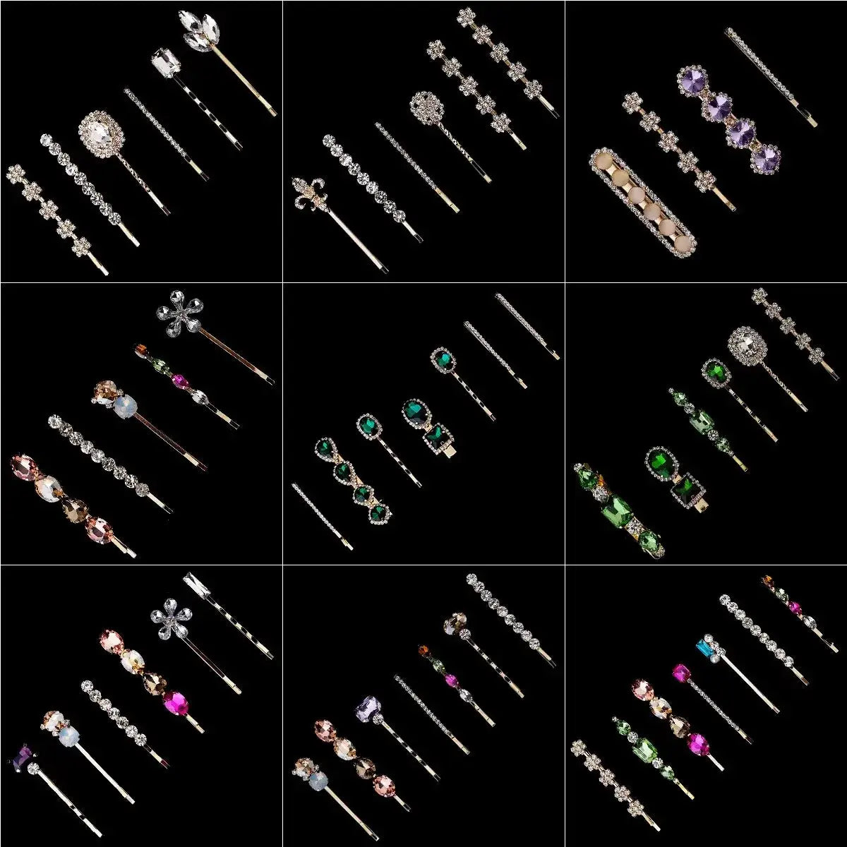 Upscale Luxurious Crystal Zircon Hair Clip Temperament Elegant Wild Hair Pins Leisure Prom Street Beat Personality Retro Hair BAZAARHUBO