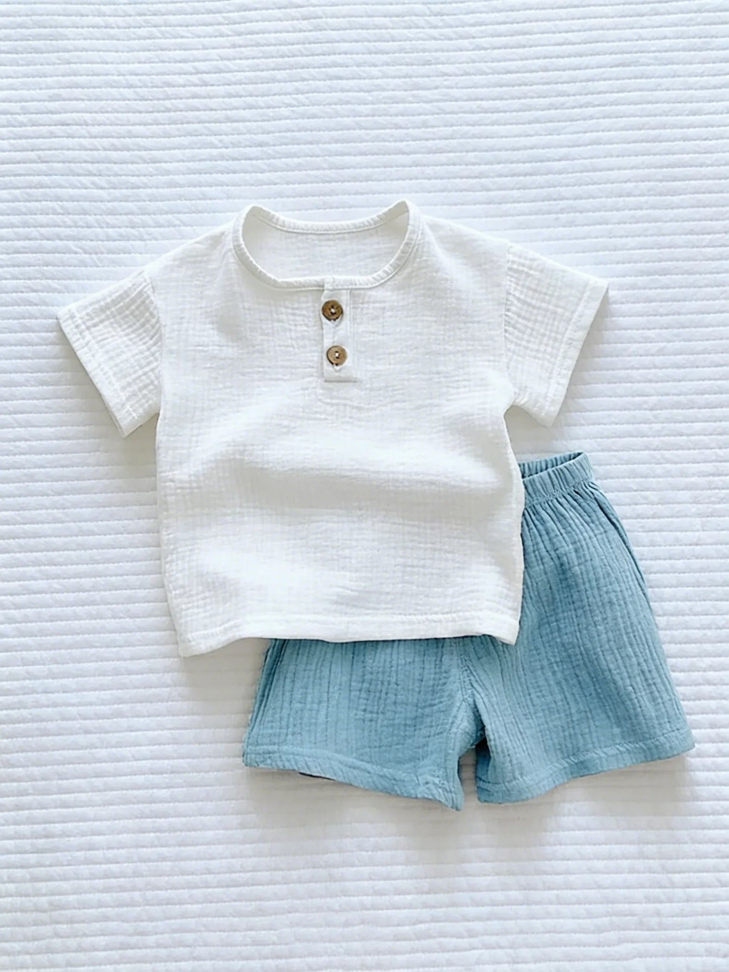 Fashion Kids Clothes Suit Summer Casual Organic Cotton Kids Tshirt + Shorts Toddler Baby Short Sleeve Outfits