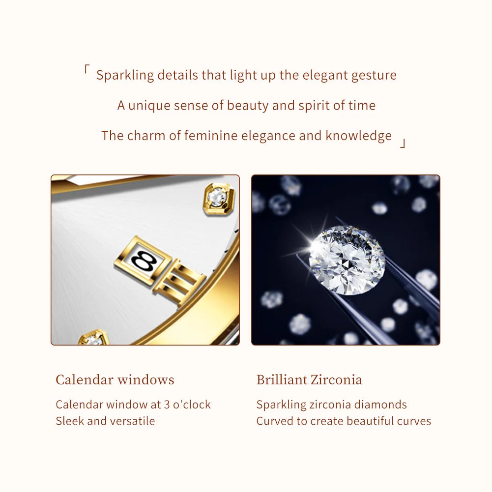 OLEVS 9946 Automatic Woman Watch Fashion Simplicity Ladies Watches Auto Date Waterproof Luminous Women's Mechanical Wristwatches