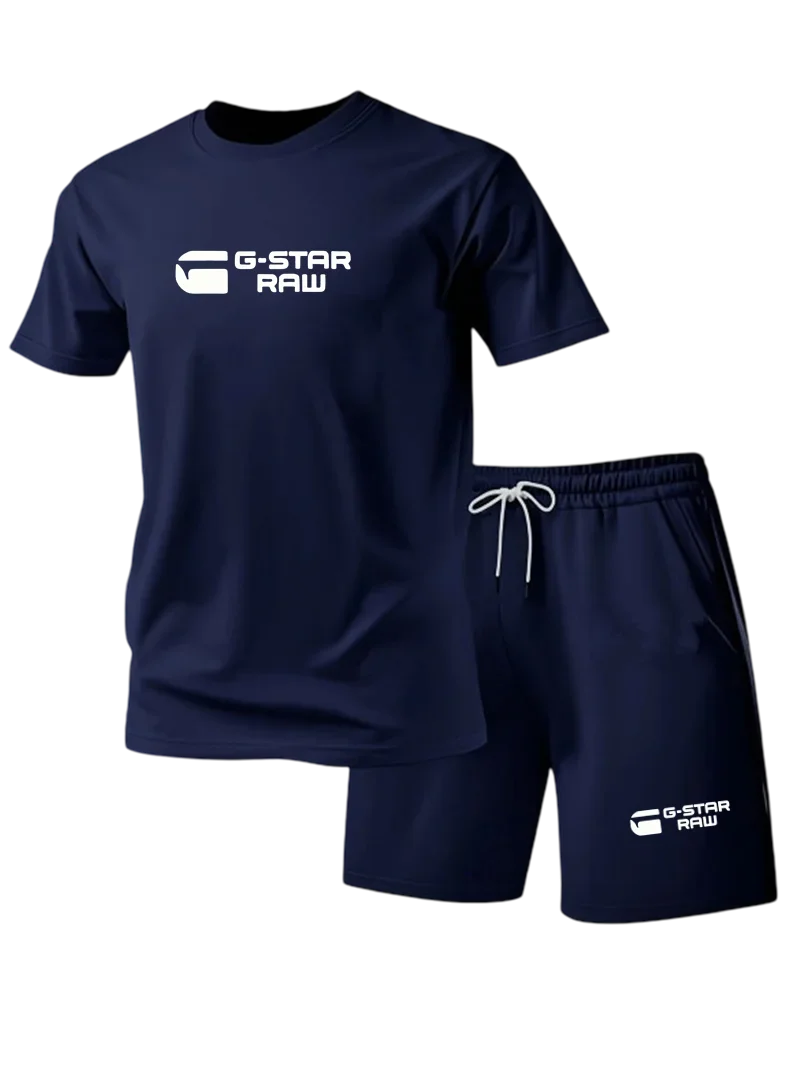 New Men's Sportswear Short Sleeved T-shirt and Sports Shorts Summer Casual Jogging Pants Set Men's Two-piece Set