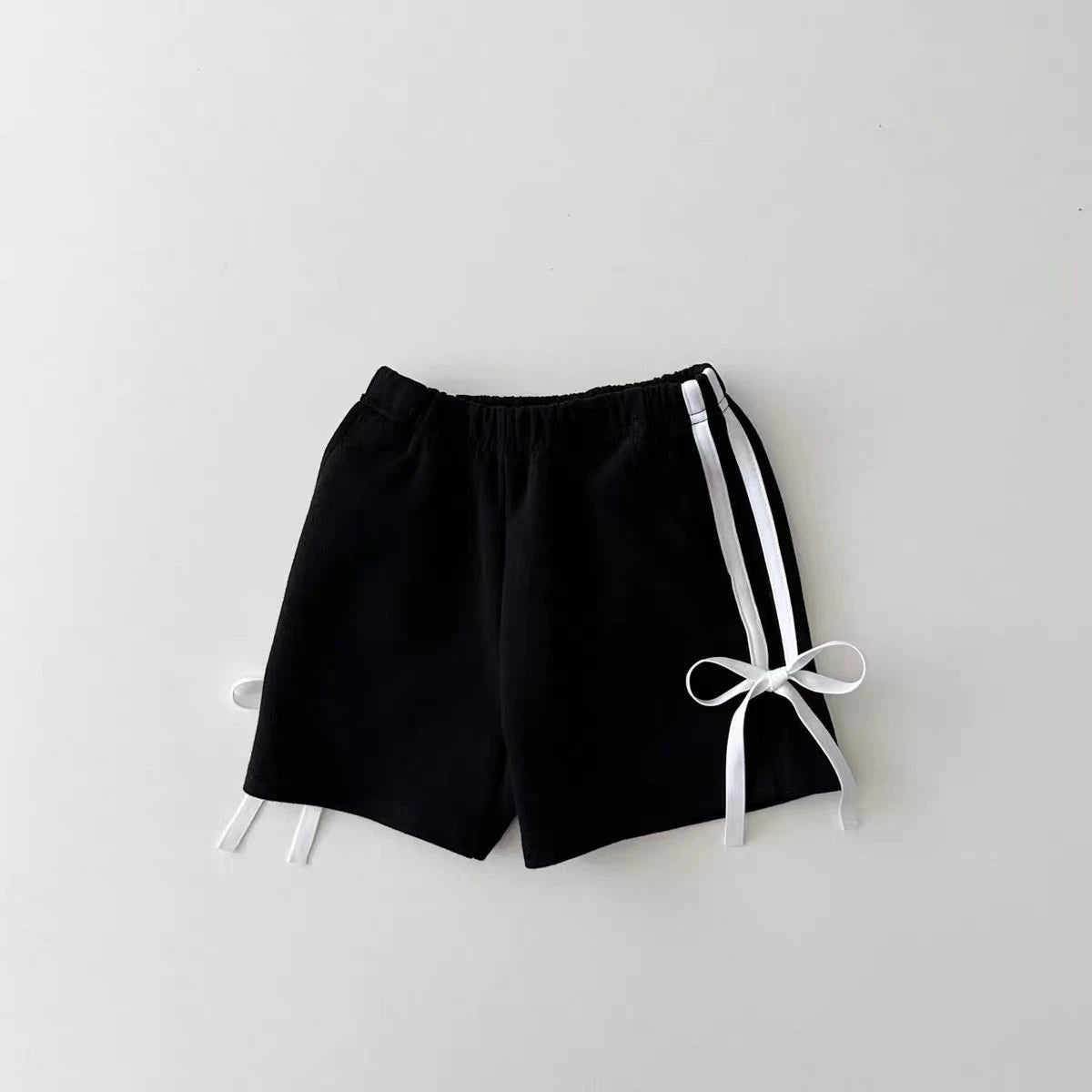 K2453 Summer Fashionable Thin Baby Girls' Loose Fit Casual Shorts with Butterfly Knot Waist Cute Trendy Unisex Kids' Clothing