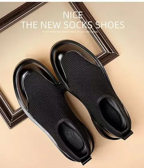 New Men's Summer Fashionable Large Casual Leather Shoes Breathable Mesh UK Versatile Business Simple Design