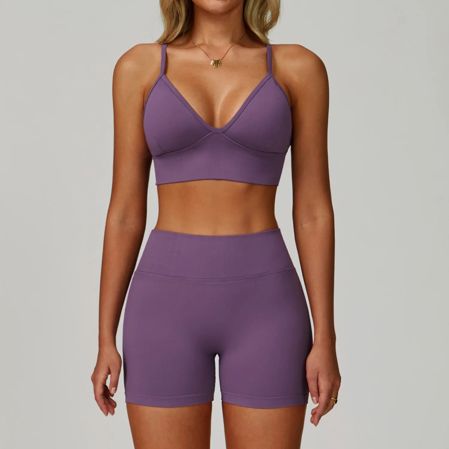 Yoga Set 2PCS Gym Clothes Women Tracksuit Workout Outfits Fitness Set Sportswear High Waist Leggings Sports Bra Athletic Wear