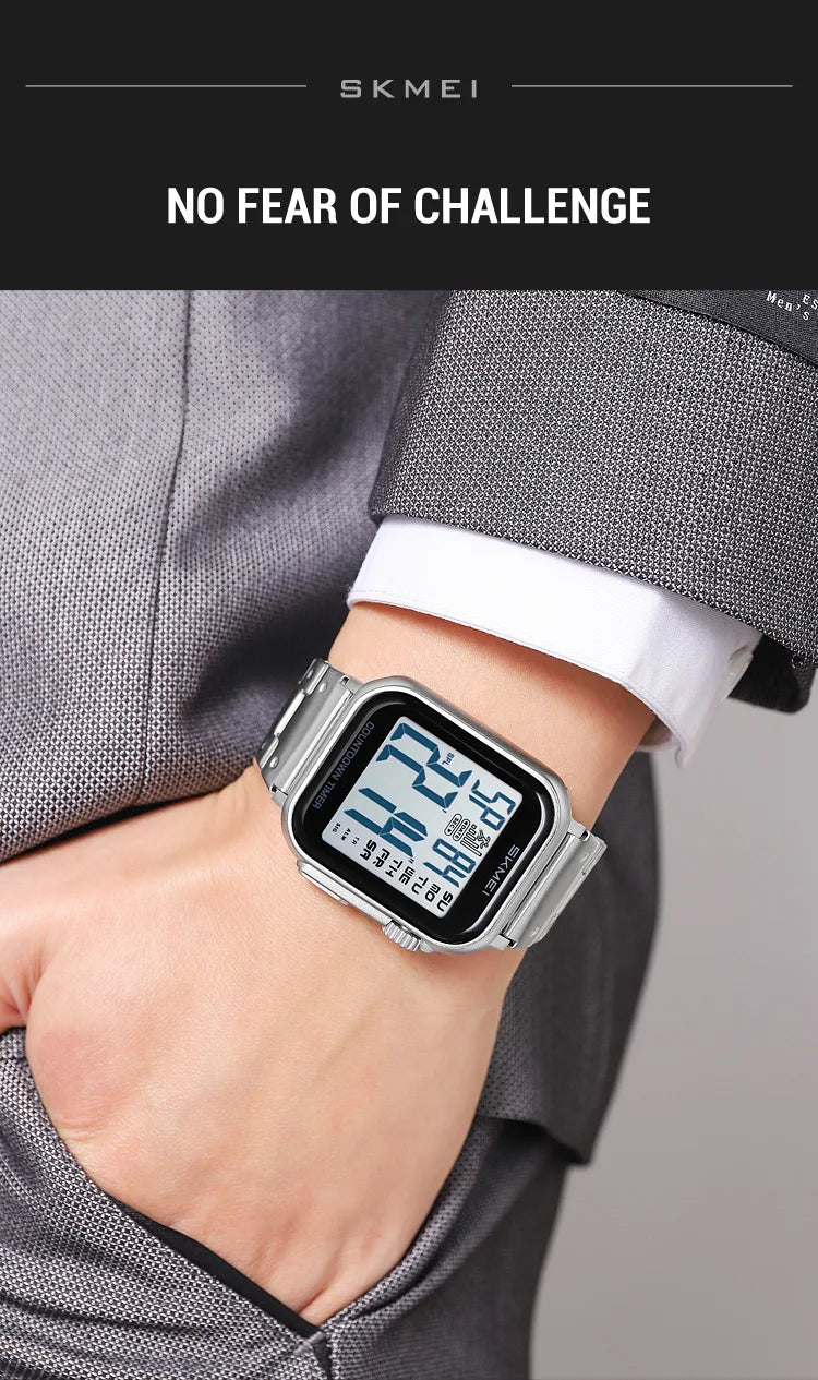 SKMEI 2447 Brand Fashion Men's Electronic Watch Calendar Alarm Clock Luminous Countdown Digital Watches for Man reloj hombre