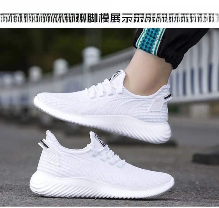 Spring New Fashionable Men's Running Shoes Leisure Style Youth Trendy Sports Shoes Low Top round Toe Rubber Outsole Mesh Lining