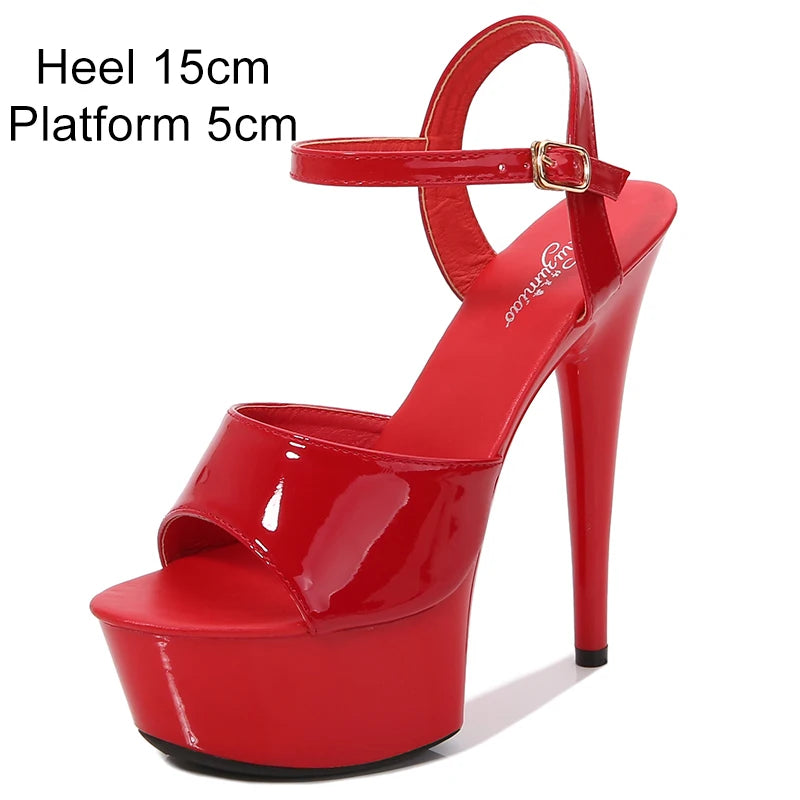2022 Stripper Pole Dance Shoes High Heels Women Sexy Show Shoes Party Club 13 15 17CM Sandals Platform High-heeled Shoes Wedding