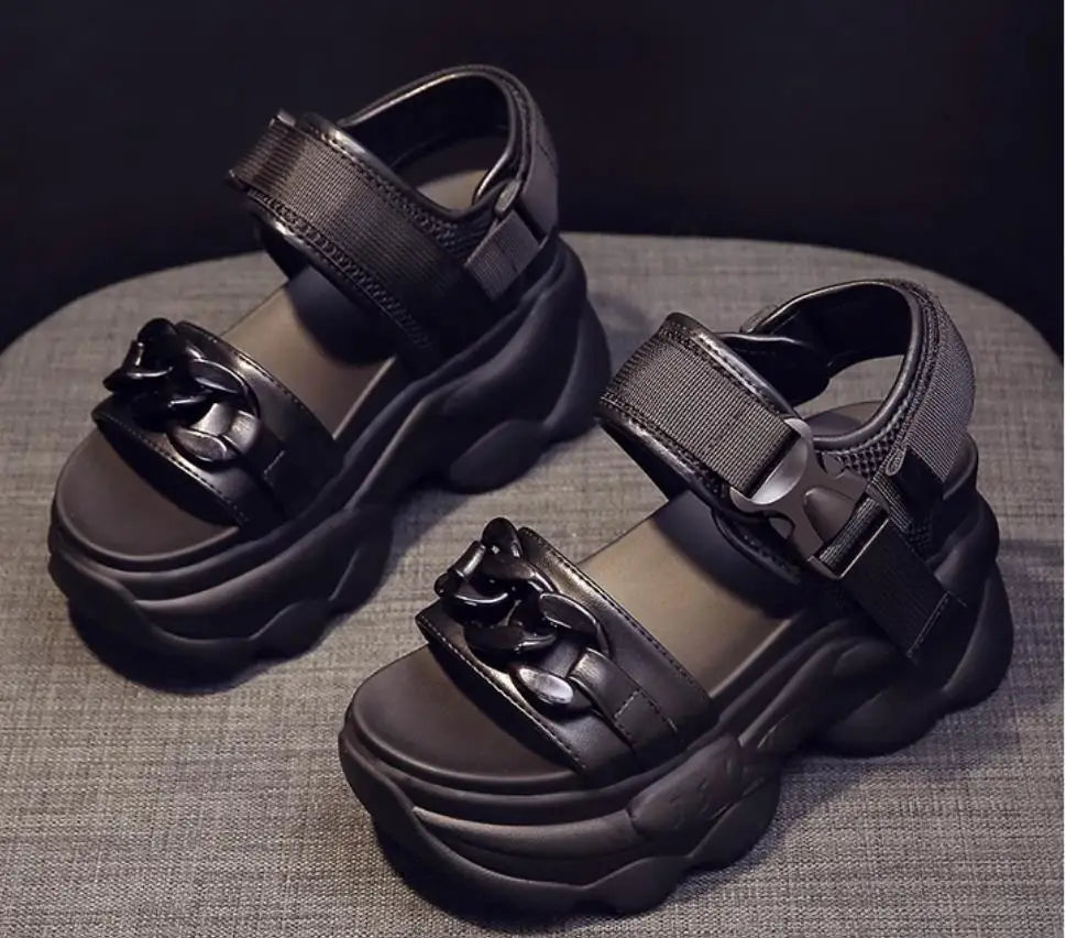 High Heels Sandals Women Shoes New Summer Wedges Height Increasing 11cm Ladies Sandal Platform Chunky Shoes Sandalias Mujer