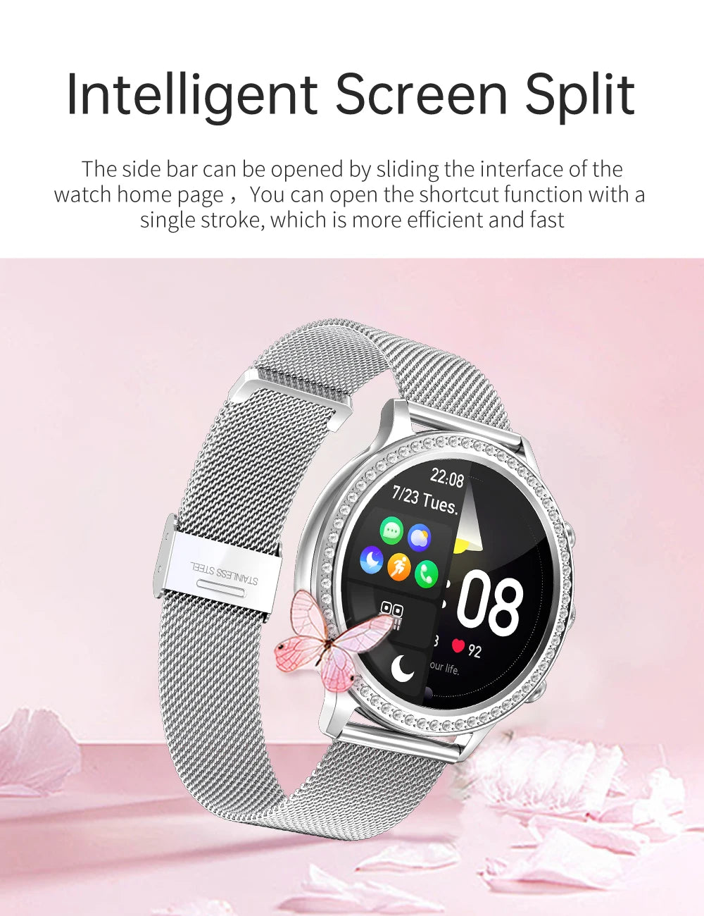 SmartWatch Women Bluetooth Call Smart Watches HD Large Screen Watches Multi-sport Mode Heart Rate Monitoring Strong Battery Life