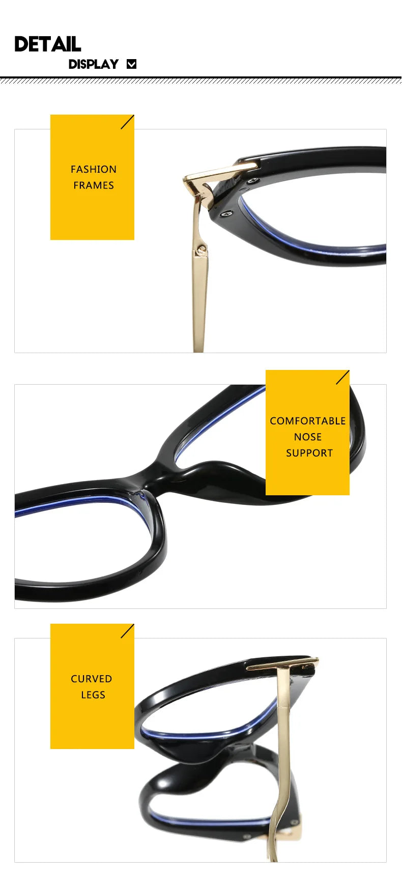 Plain Glasses Anti-Blue Light No Makeup Glasses Frame Fashionable Stylish Glasses Frame