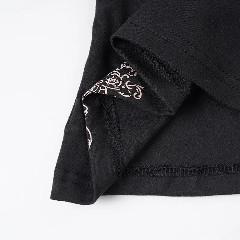 European and American style elegant slim fit fashion trend retro printed chest strap sleeveless vest fashion Y2K sexy punk emo