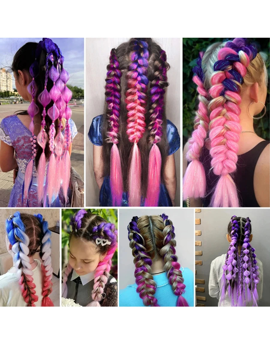 H&STAR  24Inch Synthetic Hair Ponytail Hair Extensions  Hair Shiny Hair Ponytail Extension For Braiding Hair On Hair Tie Loose