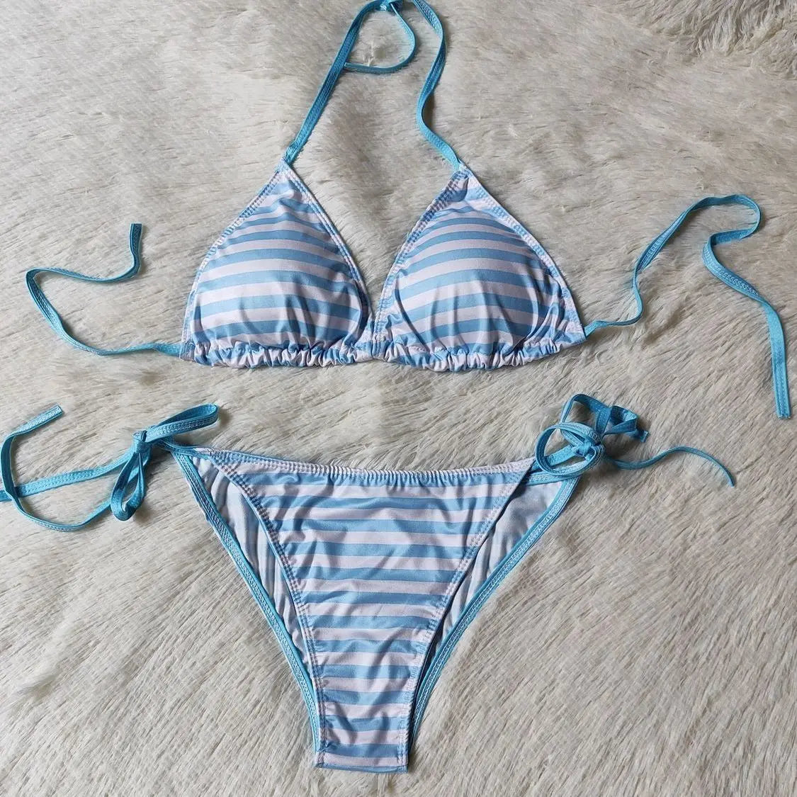 Sweet Bikini Mujer Micro Beach Wear Bikini Swimsuits Two-piece Women Triangle Swimwear Stripe Bathing Suit Women Clothing 2026