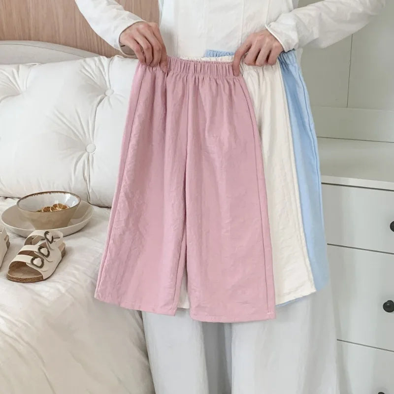 Casual Teen Girl Clothes  2 To 8  9 12 Years Kids Girls Pants Solid Color Trousers Children's Pants For Cute Elegant Girl Wear